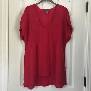 ANTHROPOLOGIE Lil Sudden Downpour Silk Top Sz 14